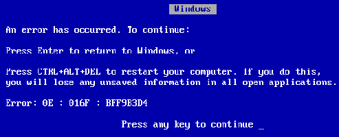 Windows erreur