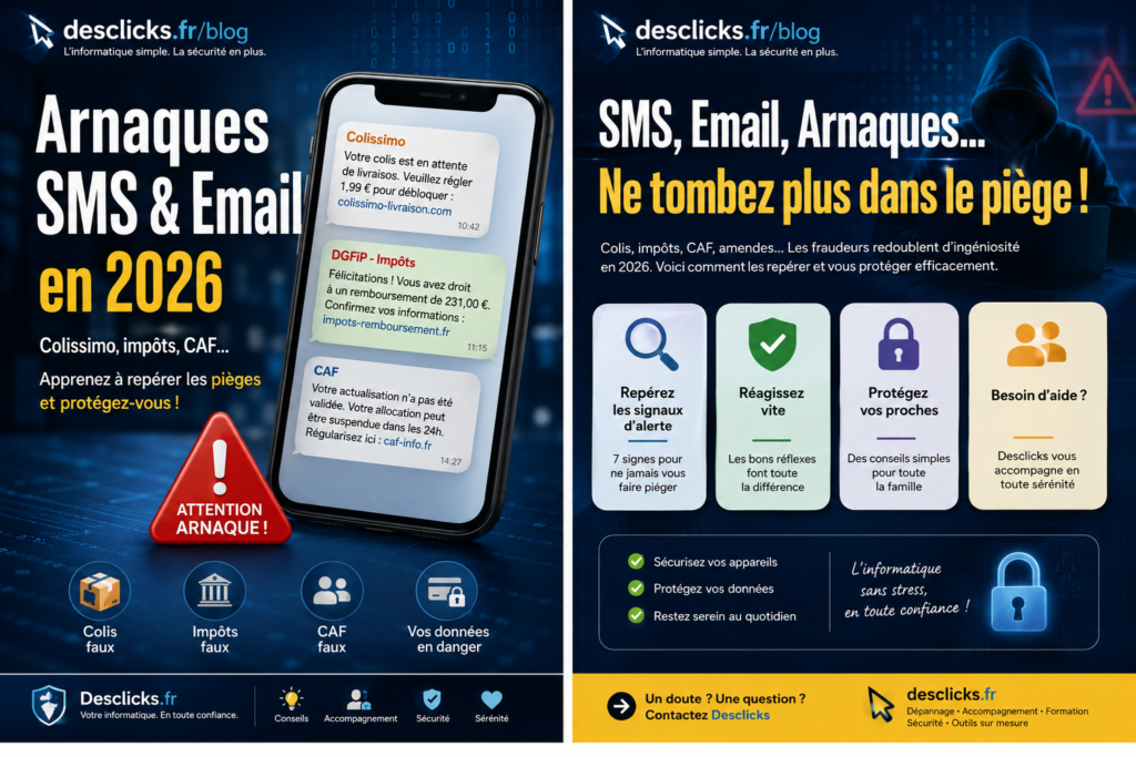 Arnaque par SMS et email